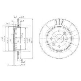 Диск тормозной передний вентилируемый DELPHI BG3803 фото