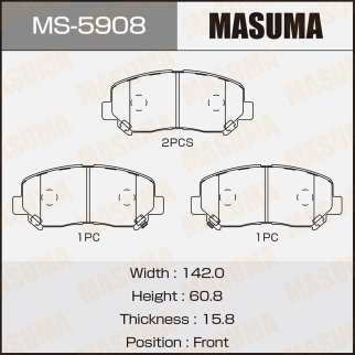 Колодки тормозные передние к-кт Masuma MS-5908 фото
