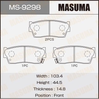 Колодки тормозные передние к-кт Masuma MS-9298 фото