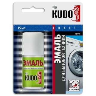 Эмаль KUDO для ванн белая с кисточкой 15мл фото