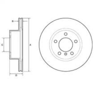 Диск тормозной передний вентилируемый DELPHI BG4645C фото