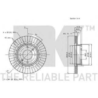 Диск тормозной передний вентилируемый NK 203418 фото