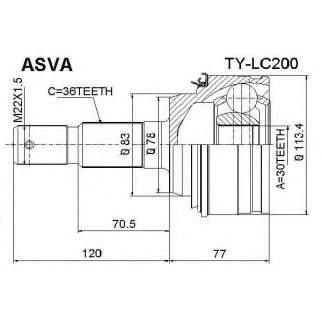 ШРУС НАРУЖНЫЙ 30x78x36 фото