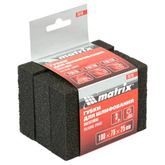 Губка для шлифования 100х70х25мм 3шт., P60/80, P60/100, P80/120 MATRIX фото