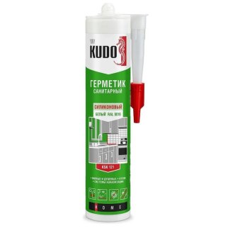 Герметик силиконовый санитарный белый 280 мл KUDO KSK121 фото