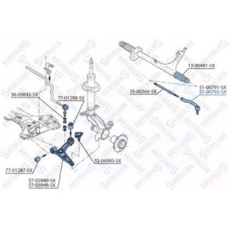 Наконечник рулевой правый Stellox 51-00792-SX фото