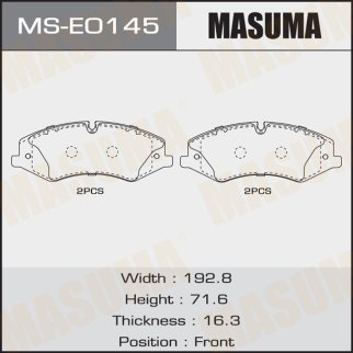 Колодки тормозные передние к-кт Masuma MS-E0145 фото