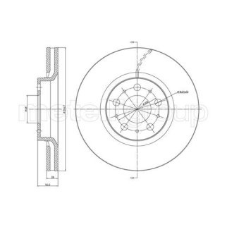 Диск тормозной передний вентилируемый metelli 23-0561C фото