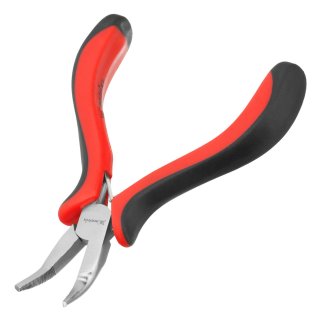 Длинногубцы Mini, 130 мм, никелированные, изогнутые, авторазжим, двухкомпонентные рукоятки MATRIX 17812 фото