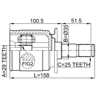 0411-CU20RR_ШРУС внутренний задний к-кт! Mitsubishi Outlander CU 02-06 фото 2