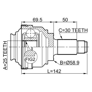 ШРУС наружный FEBEST 1910-X5RR фото 2