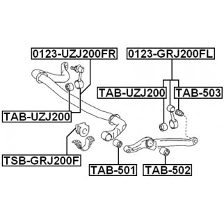 TAB-503_втулка переднего стабилизатора! Toyota Land Cruiser 08-12 фото 2