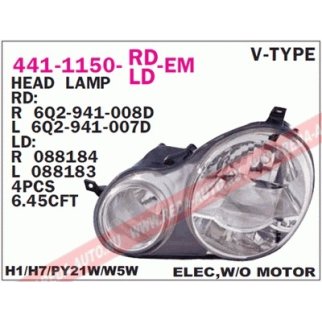 Фара левая DEPO 441-1150L-LD-EM фото