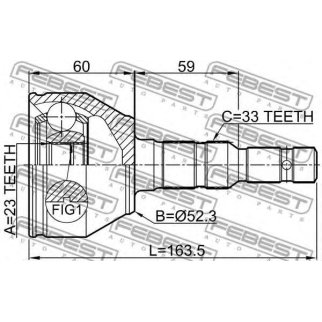 ШРУС НАРУЖНЫЙ23X52X33 (FEBEST) фото