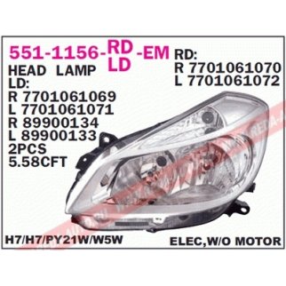 Фара левая DEPO 551-1156L-LD-EM фото