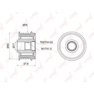 Шкив генератора LYNXauto PA-1006 фото