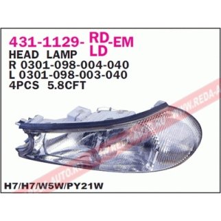 Фара левая DEPO 431-1129L-LD-EM фото