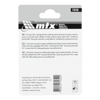 Плашка М6 х 1,0 мм, Р6М5 MATRIX фото 1