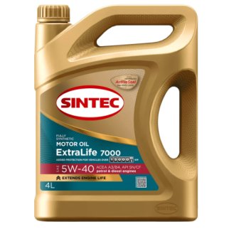 Масло моторное Sintec ExtraLife 7000 SAE 5W-40 ACEA A3/B4 API SN/CF 4л фото