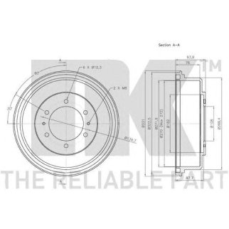 Барабан тормозной задний (270x76mm) / MITSUBISHI L200,L400 95~07 фото
