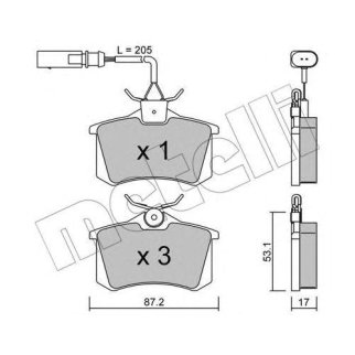 Колодки тормозные к-кт metelli 22-0100-3 фото