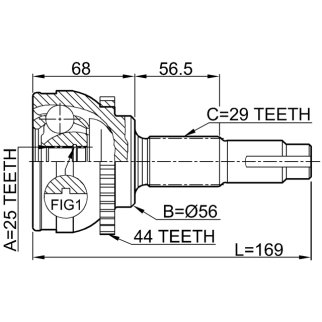 0210-069A44_ШРУС наружный к-кт! ABS Nissan X-Trail 98> фото 2