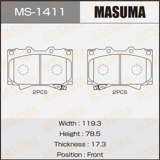 Колодки тормозные передние к-кт Masuma MS-1411 фото