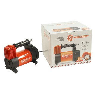 Компрессор автомобильный Агрессор 35л/мин с фонарем фото