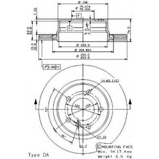 Диск тормозной brembo 09.9869.81 фото