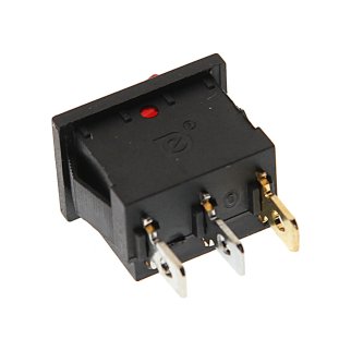 Выключатель клавишный 12-24V 15А ON-OFF красный с подсветкой Mini REXANT фото 1