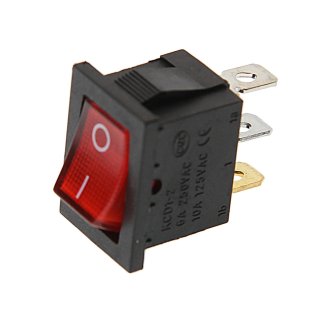 Выключатель клавишный 12-24V 15А ON-OFF красный с подсветкой Mini REXANT фото