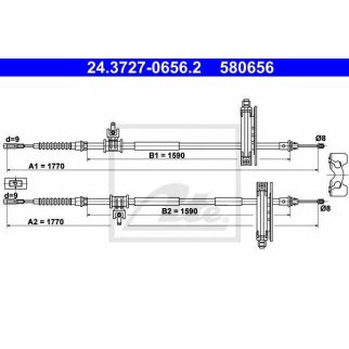 Трос стояночного тормоза ATE 24.3727-0656.2 фото