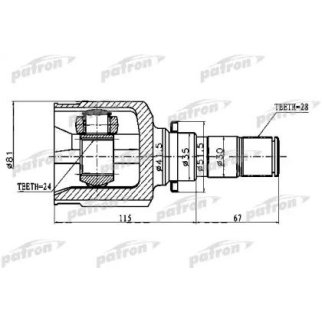 Шрус привода PATRON PCV1747 фото