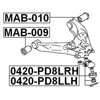 Опора шаровая FEBEST 0420-PD8LLH фото 2