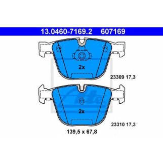 Колодки тормозные задние дисковые к-кт ATE 13.0460-7169.2 фото