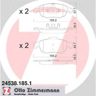 Колодки тормозные передние к-кт Zimmermann 24538.185.1 фото