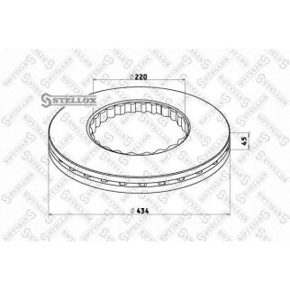 85-00734-SX_диск тормозной! невентилир.перед. 434/220x45  Omn Volvo FH12.16 фото