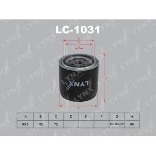 Фильтр масляный LYNXauto LC-1031 фото