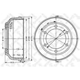 6026-2509-SX_барабан тормозной! Ford Transit 2.0-2.5TDi 91> фото