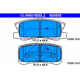 Колодки тормозные задние дисковые к-кт ATE 13.0460-5855.2 фото