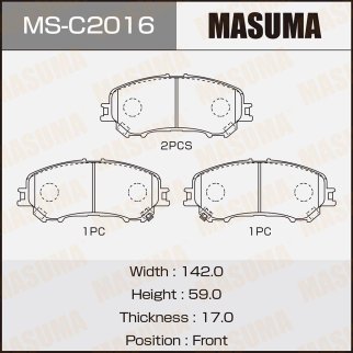 Колодки тормозные передние к-кт Masuma MS-C2016 фото