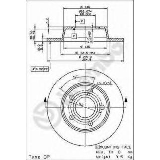Диск тормозной brembo 08.9084.11 фото