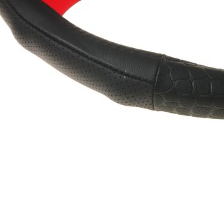 Оплетка на руль Luxury кожа крокодил черная фото