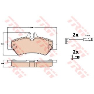 Колодки тормозные задние дисковые к-кт TRW GDB2076 фото