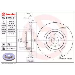 Диск тормозной brembo 09.N265.21 фото