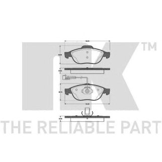 Колодки тормозные дисковые передние с датчиком износа / ALFA ROMEO 147,156,LANCIA Lybra 97~10 фото