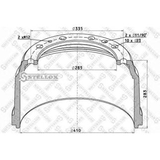 85-00111-SX_барабан тормозной ! 410x213/285 H283 n10x23+2x12Iveco фото