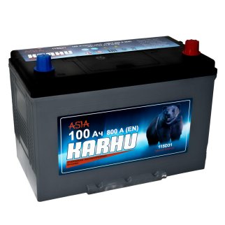 Аккумуляторная батарея KARHU Asia 6СТ100 VL АПЗ обр 304х173х220 Казахстан (JIS-115D31L) фото