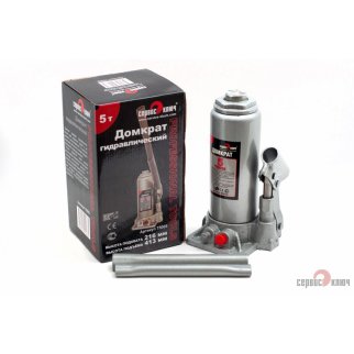 Домкрат бутылочный 5т гидравлический высота 195-380 СЕРВИС КЛЮЧ фото 1