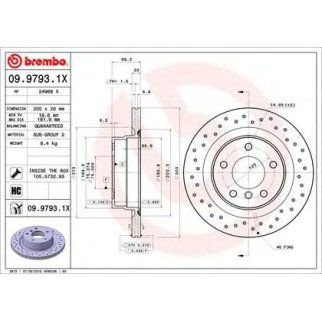 Диск тормозной brembo 09.9793.1X фото